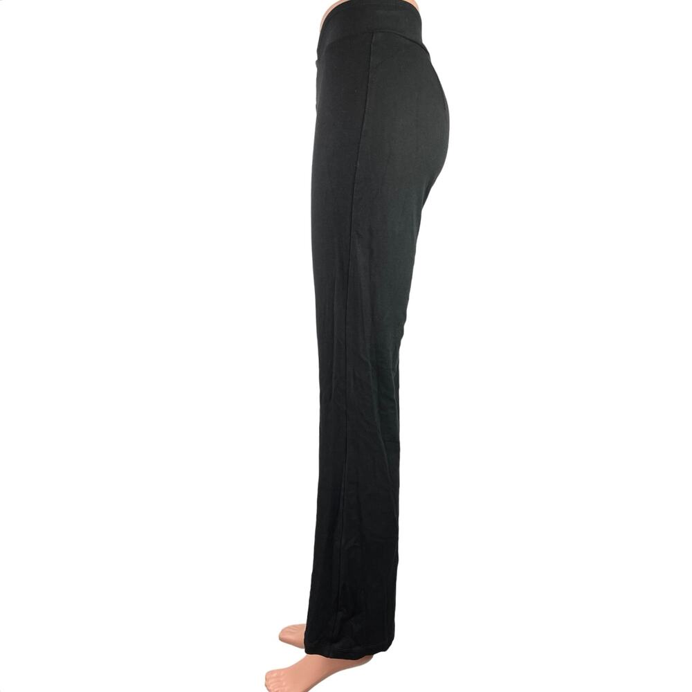 AYM Black Mid Rise Pull On Stretch Career Ankle Flared Trouser Pants Size XS - Picture 2 of 5